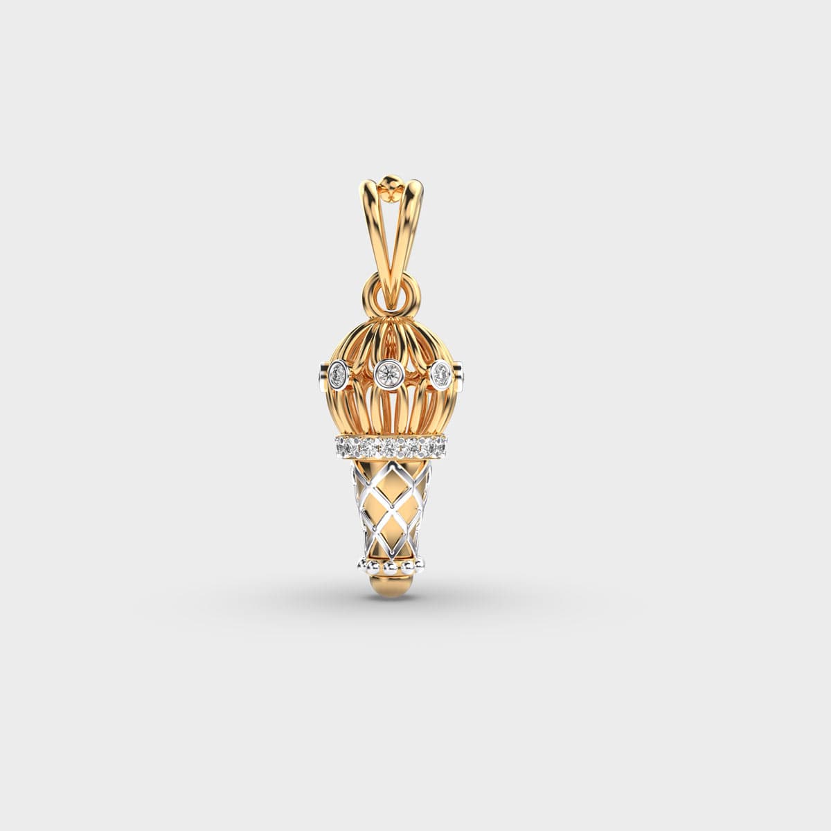 Hanumans Gada Diamond Pendant (Without Chain)