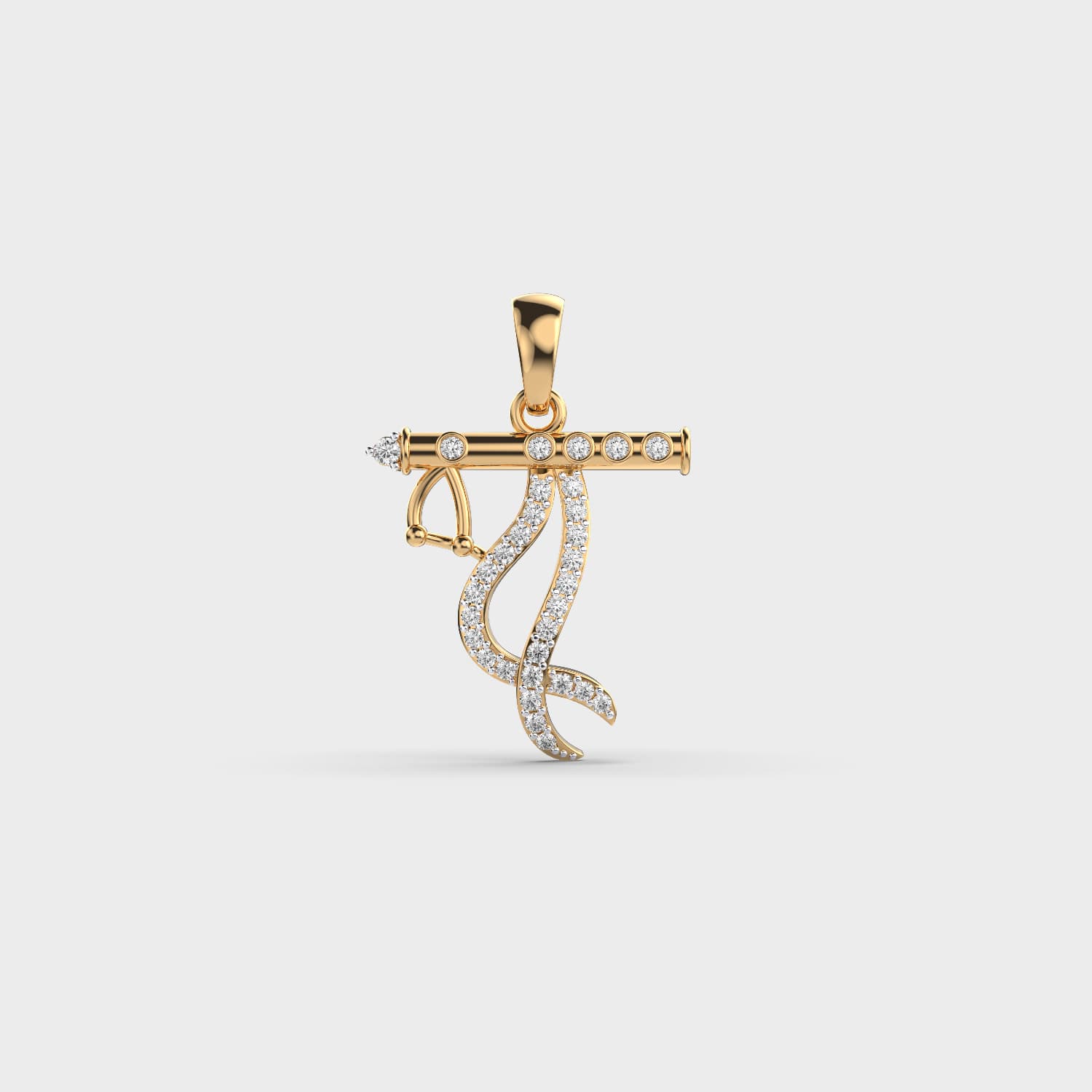 Krishna Flute Diamond Pendant (without Chain)