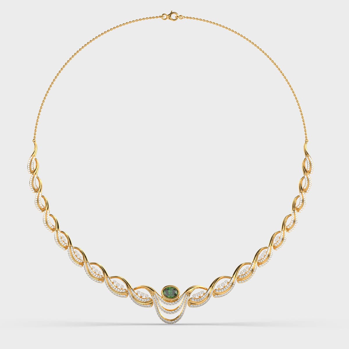 Iconic Royal Emerald Diamond Necklace
