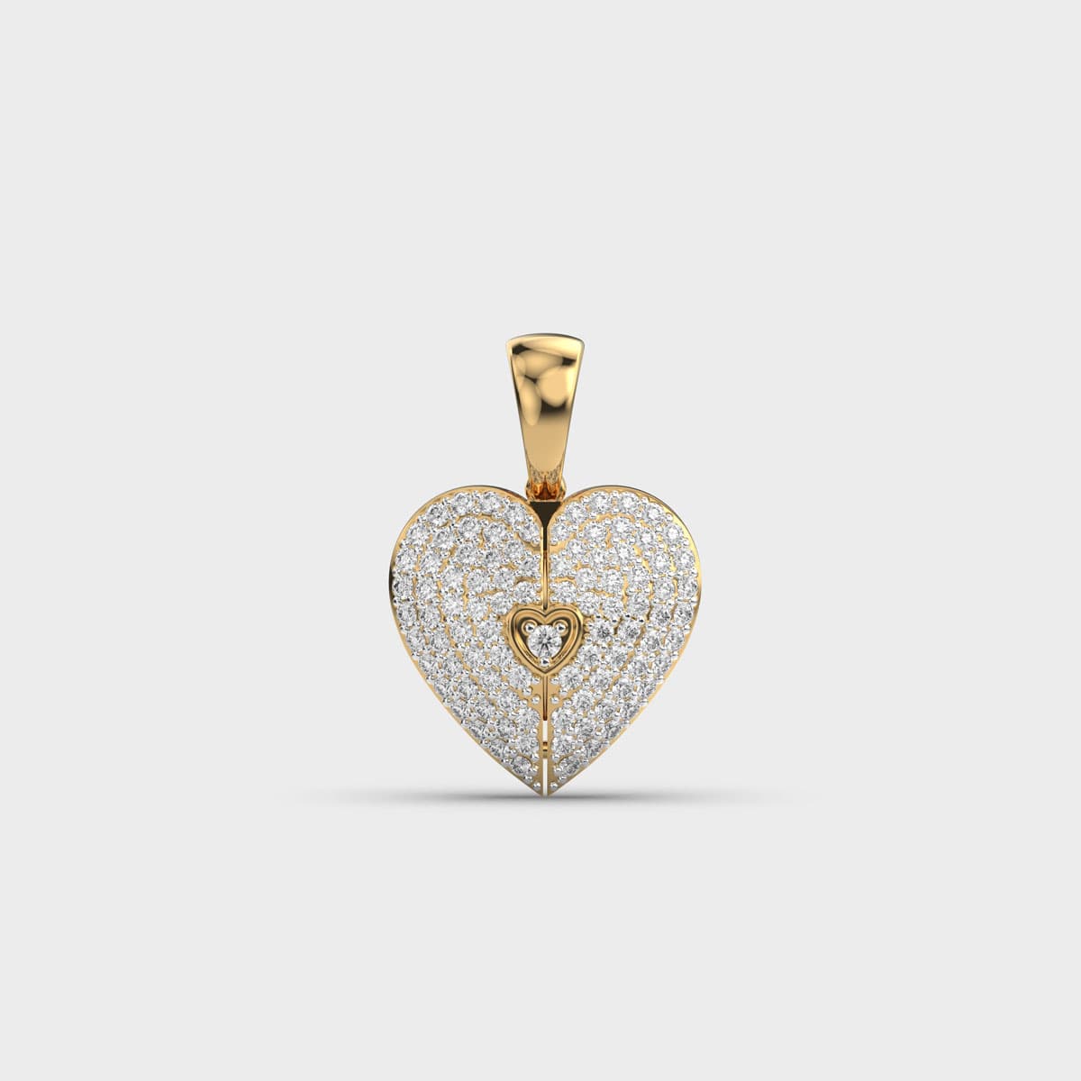 Valentine’s Heart Engraveable Diamond Pendant (Without Chain)