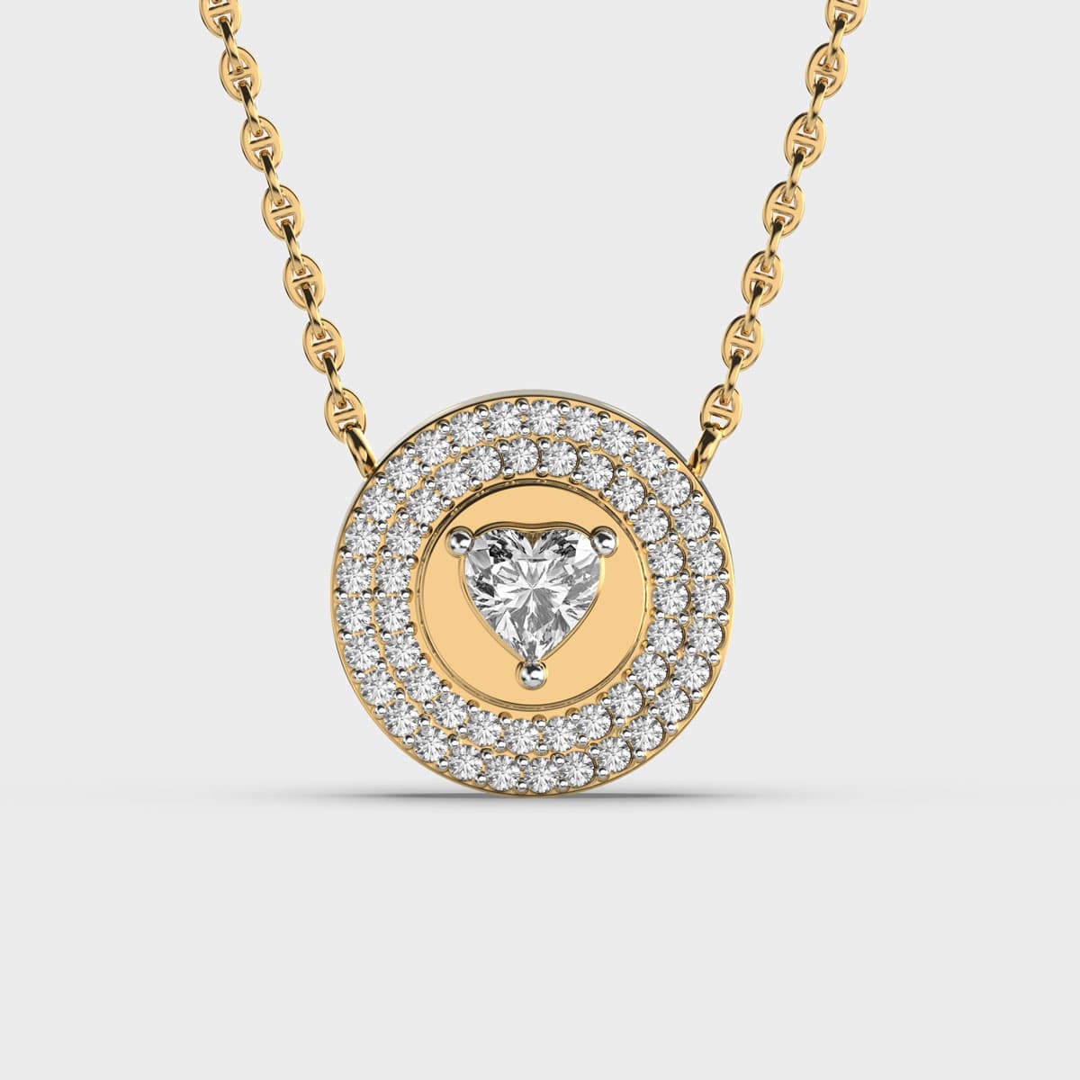 Heart Keepsake Engraveable Diamond Necklace