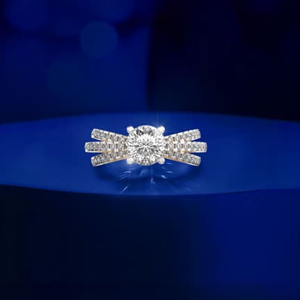 Triple Aura Padma Cut Diamond Ring