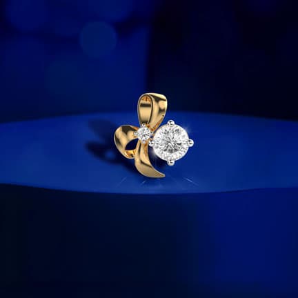 Bow with a Padma Cut Diamond  Pendant (Without Chain)