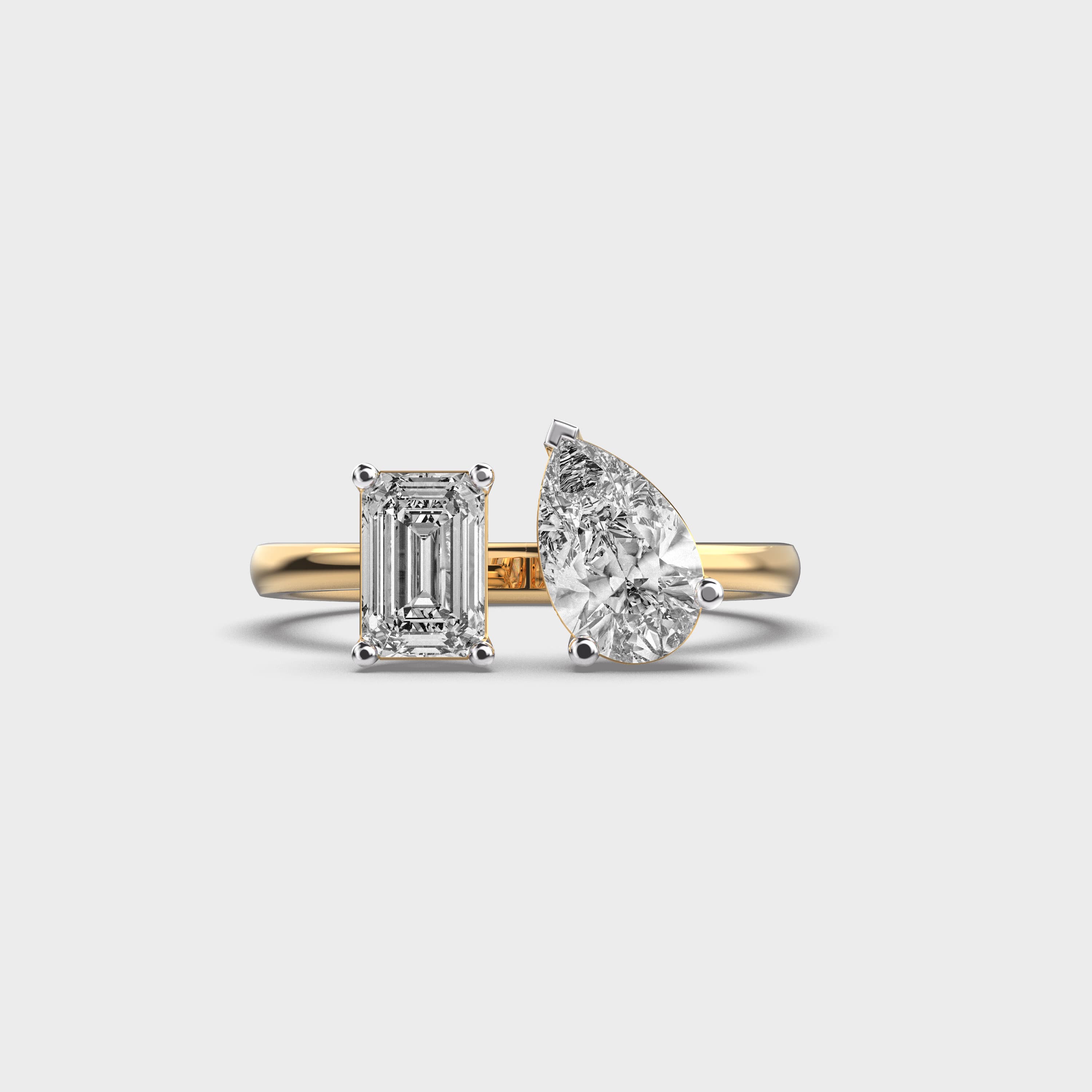 Toi Et Moi Emerald & Pear Diamond Ring