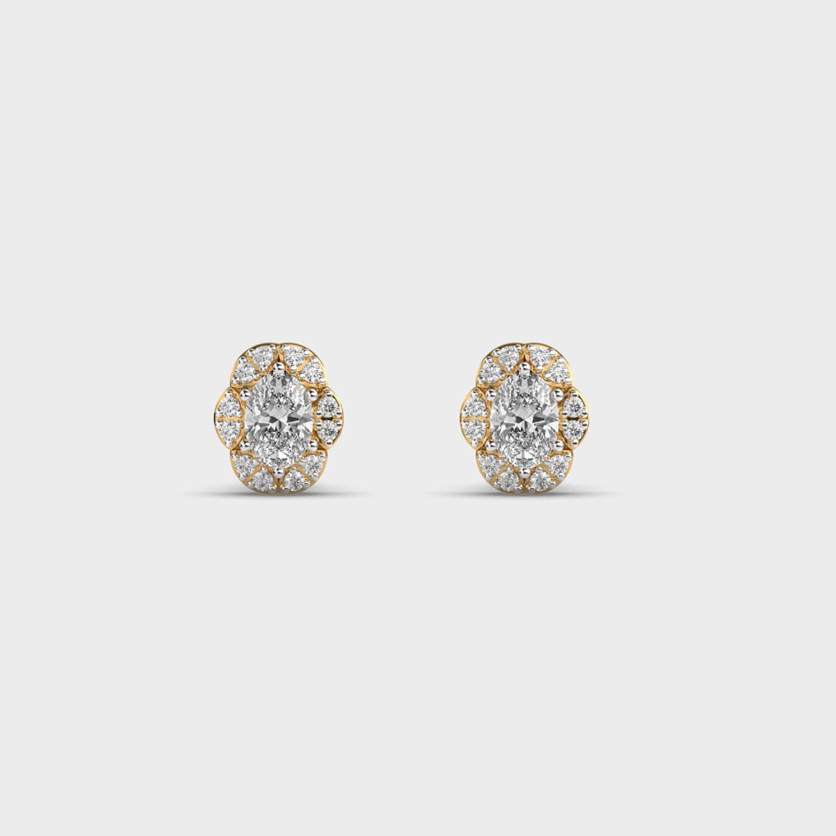 Cubic Peonies Diamond Ear Studs