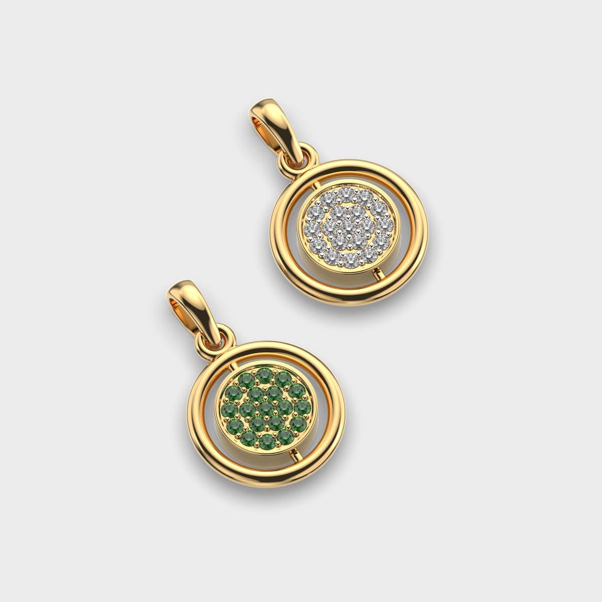 Green Gabe Swirl Reversible Pendant