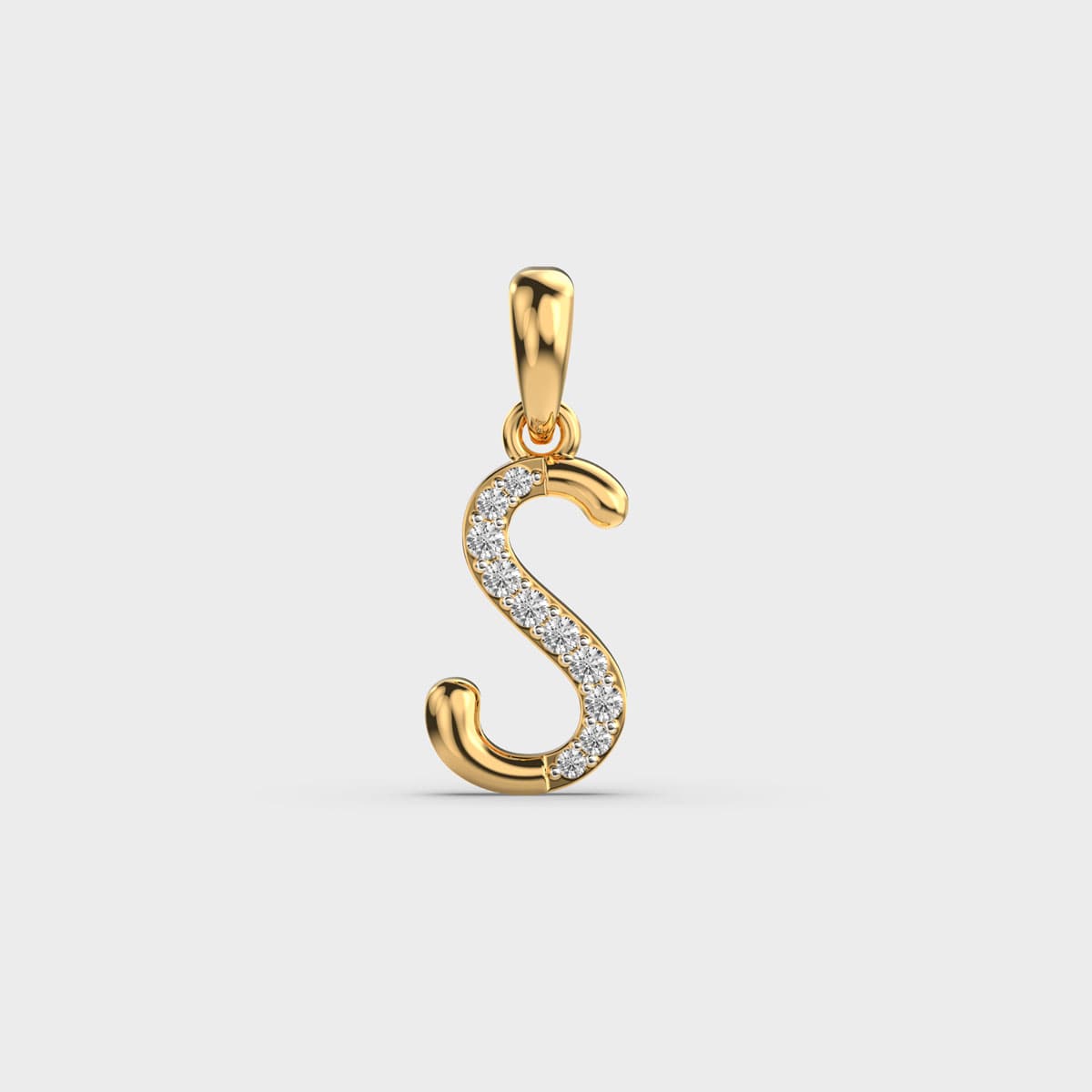 Shimmering S Name Diamond Pendant