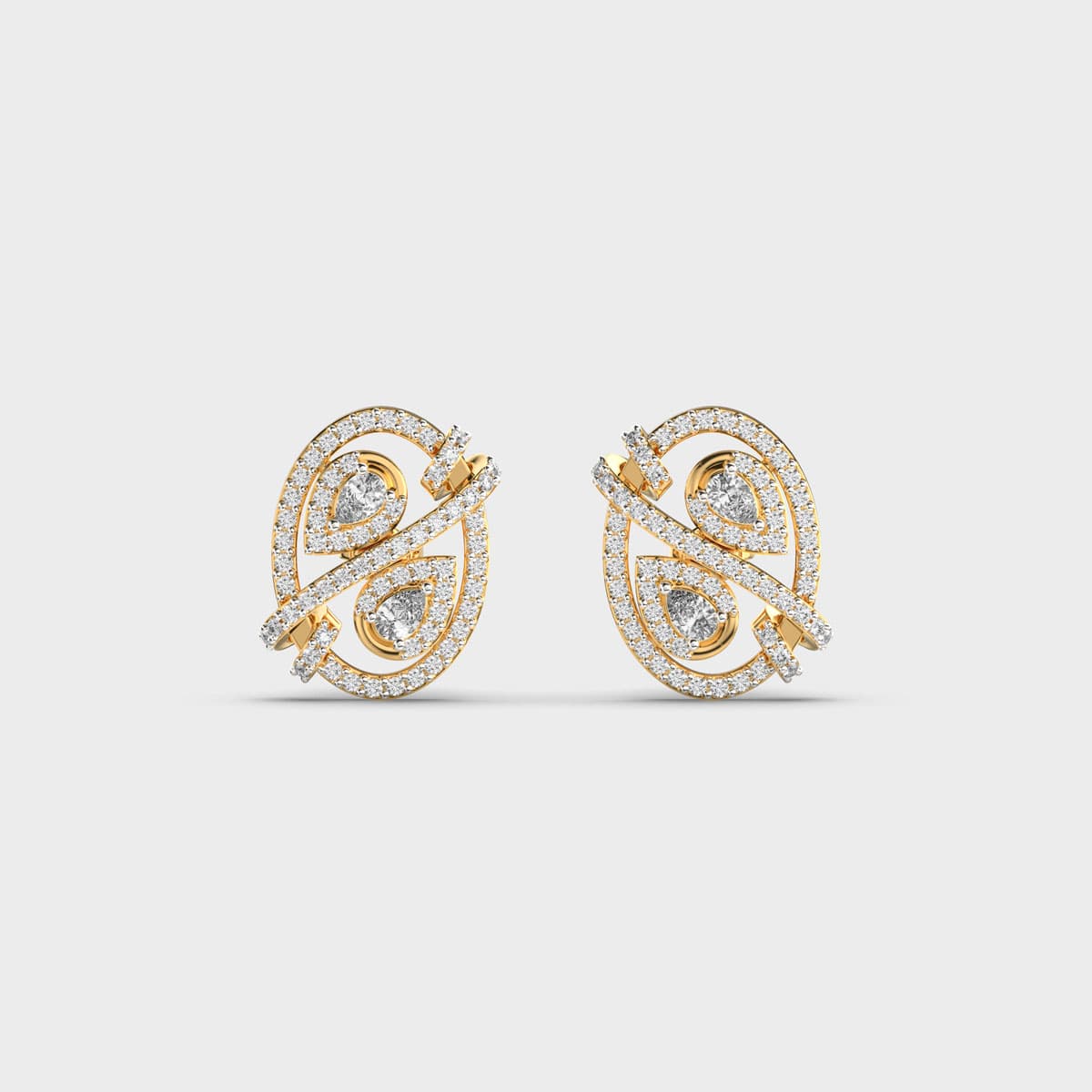 Crown Arc Diamond Earrings