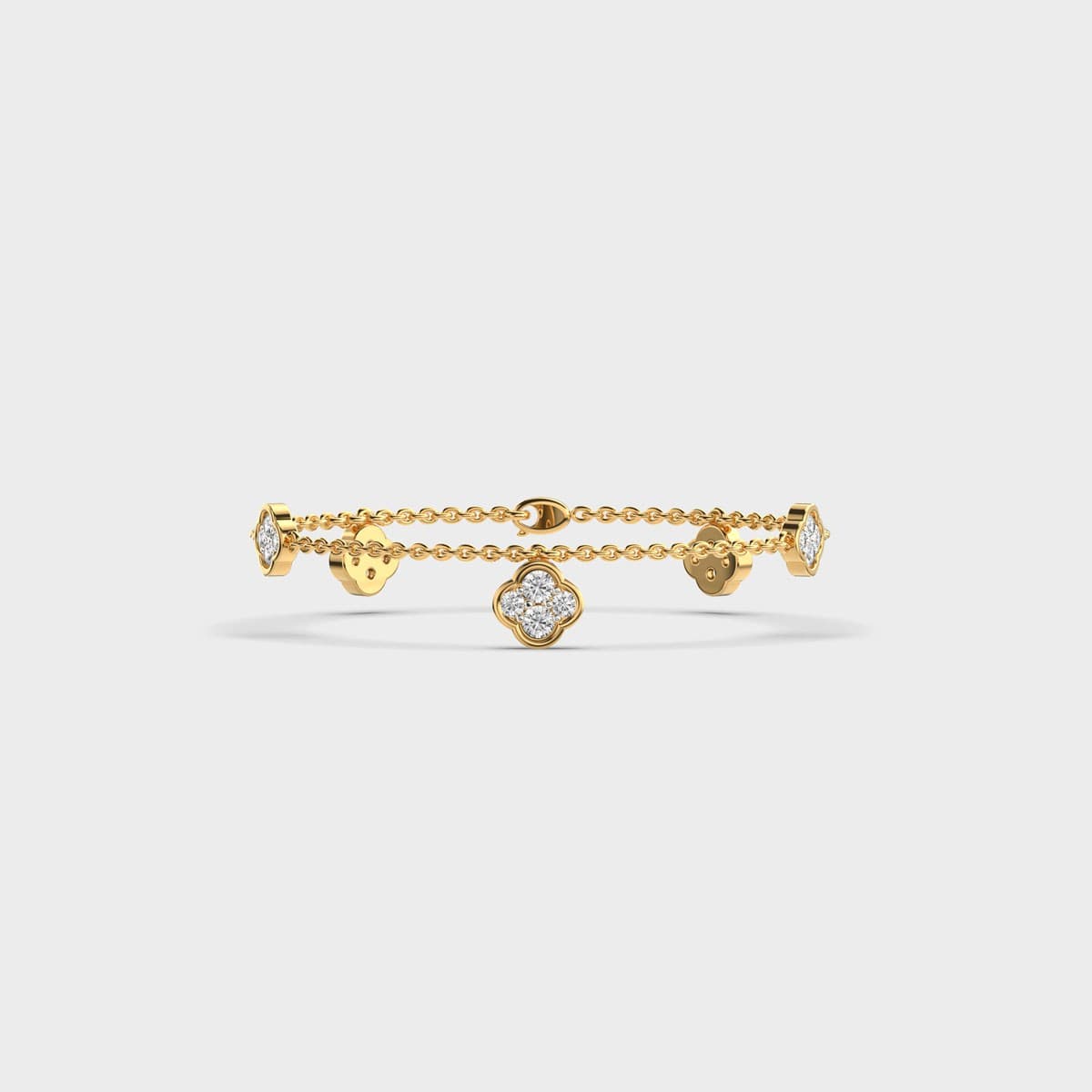 Cubic Clover Diamond Bracelet