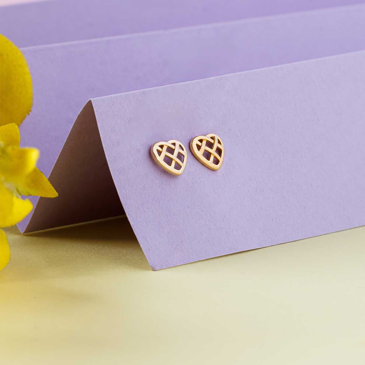 Filigree Heart Ear Studs For Kids