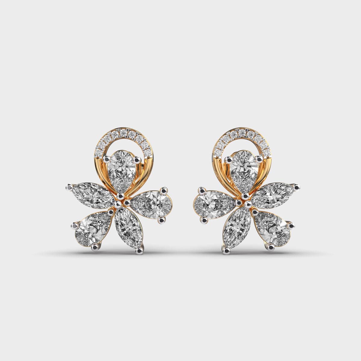 Arranged Petals Diamond Studs