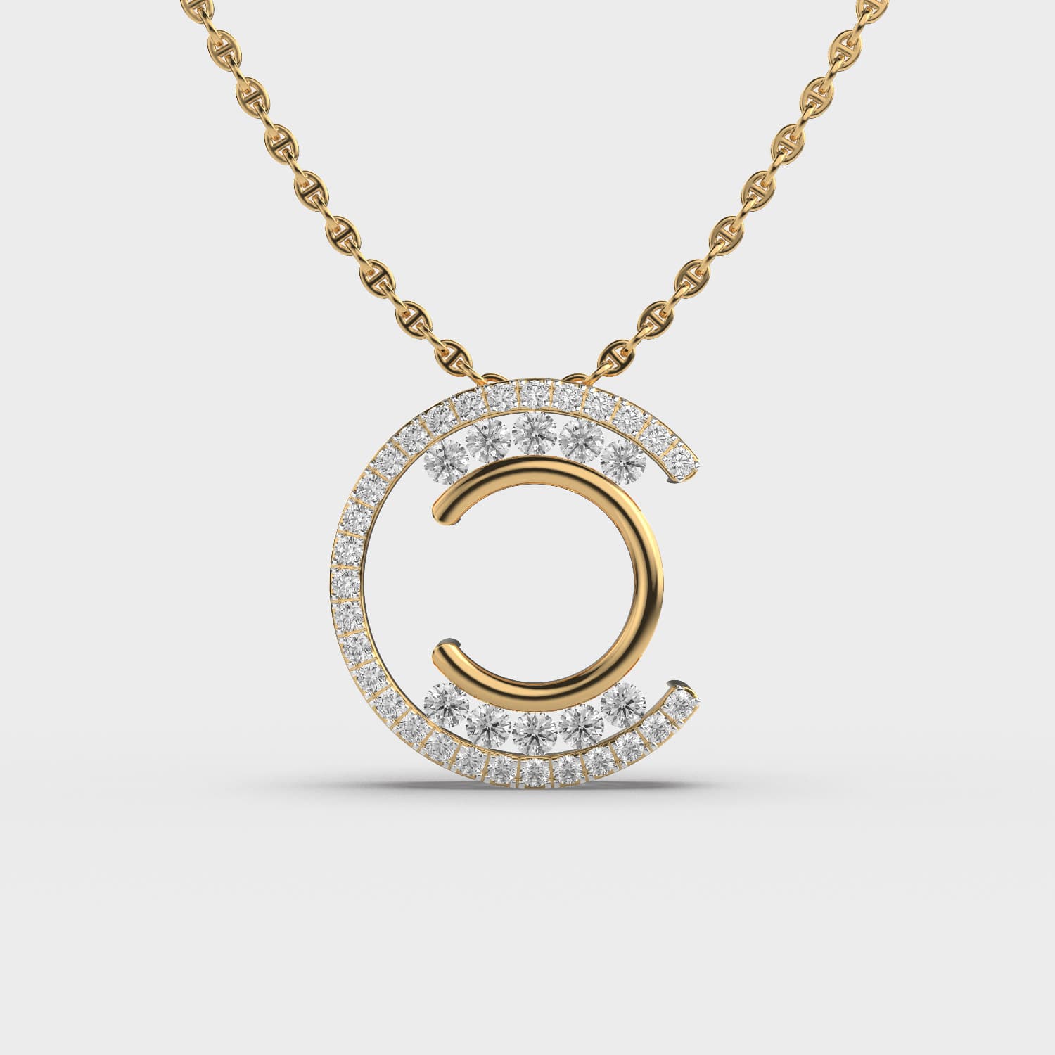 Elegant Diamond Initial Pendant