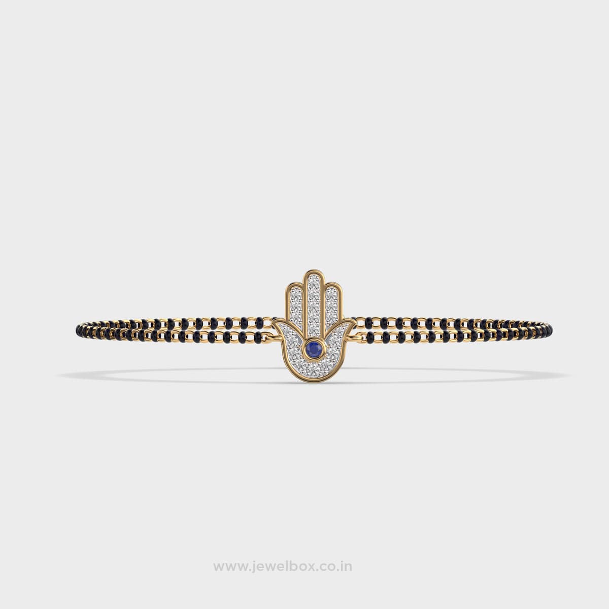 Hamsa Hand Beaded Diamond Bracelet