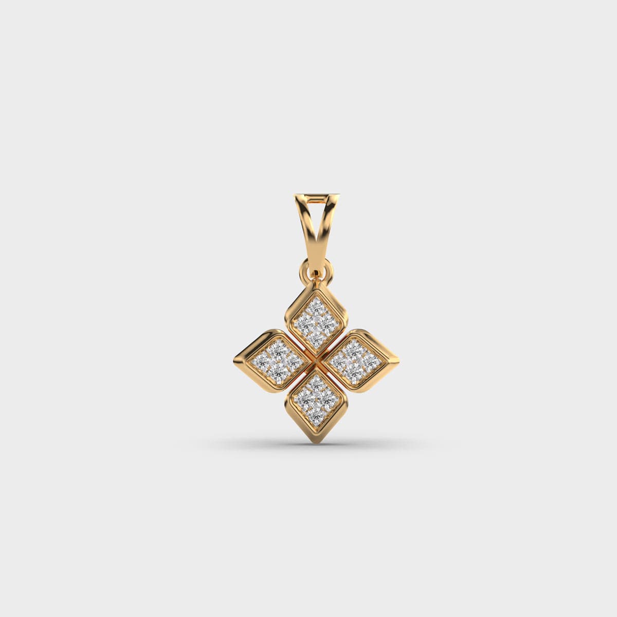 Floral Quattuor Diamond Pendant (Without Chain)