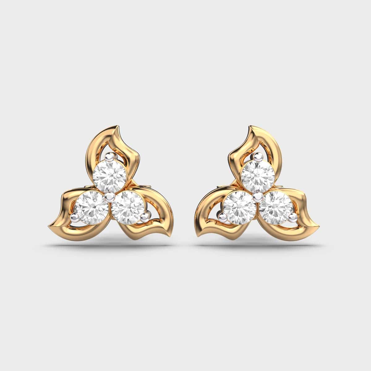 Holly Leaves Diamond Studs