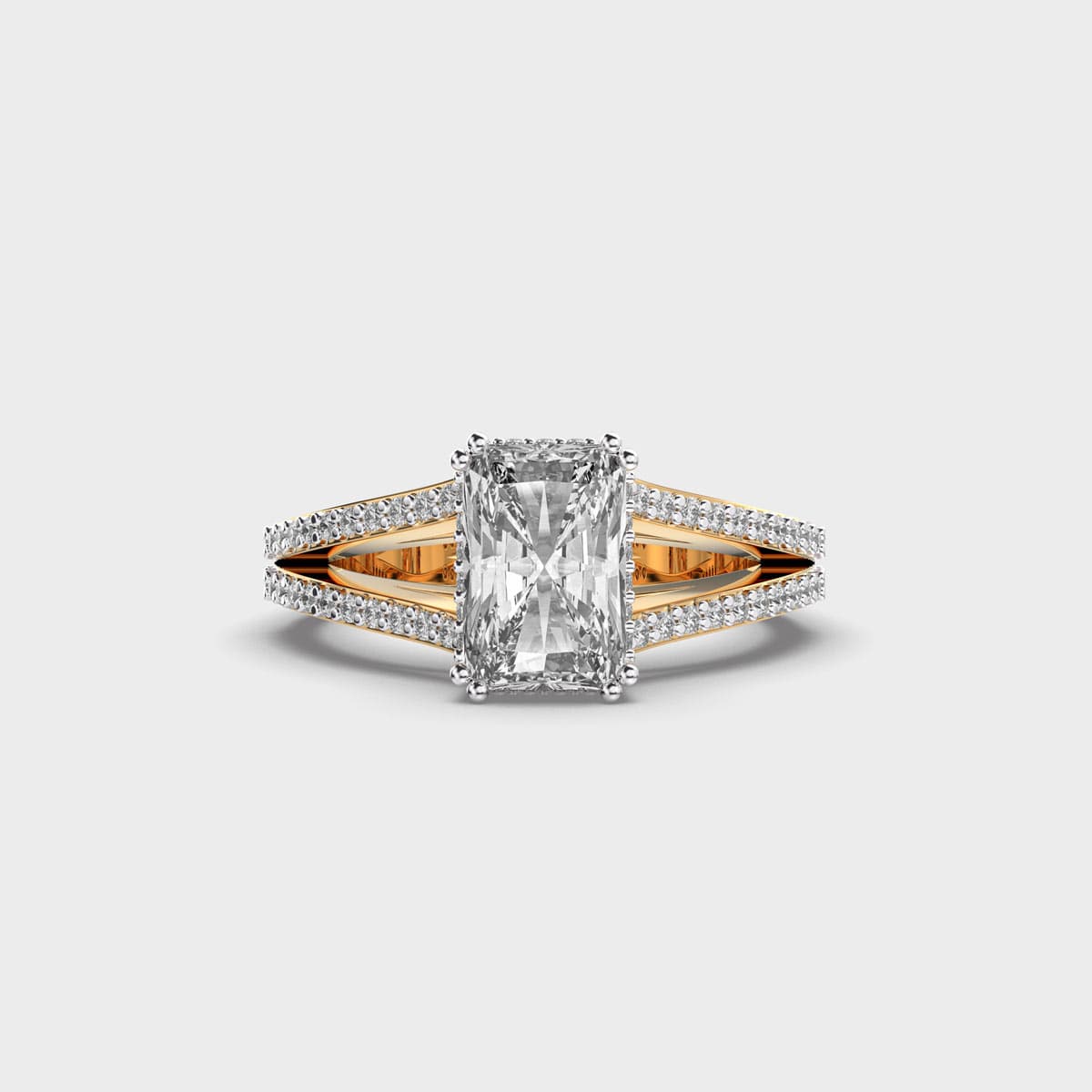 1.3 Carat Emerald in Branching Band