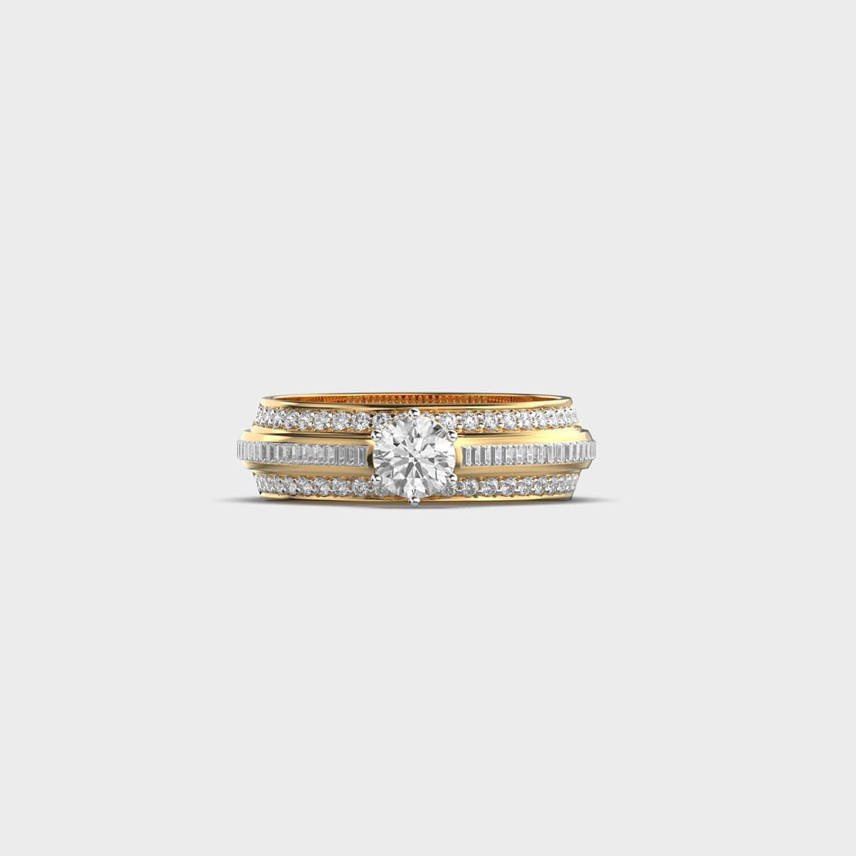 Georgian Double Diamond Encrusted Solitaire Ring