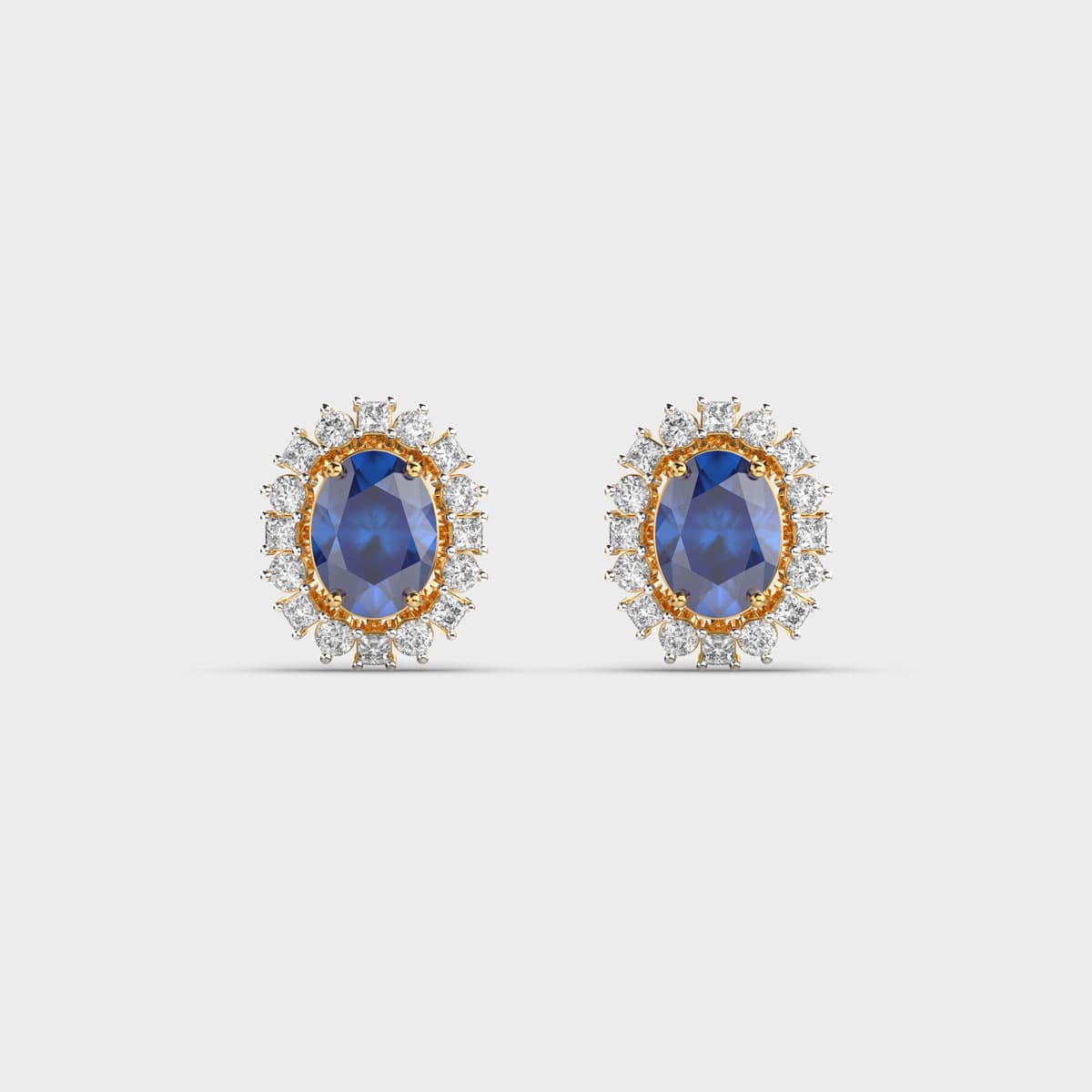 Princess Diana Sapphire Diamond Ear Studs