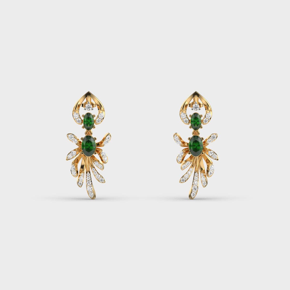 Green Fluer Diamond Earrings