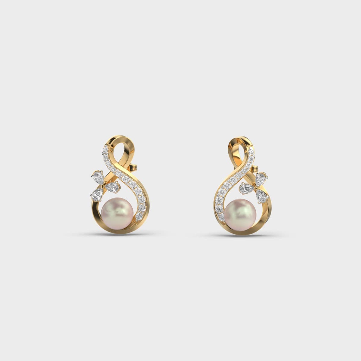 Floral Pearl Belle Diamond Ear Studs
