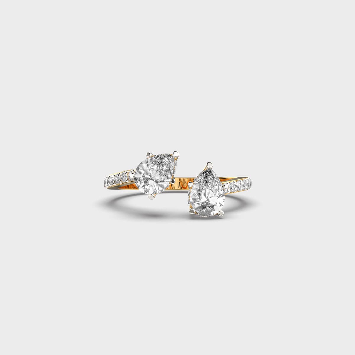 Double Drop Pear Diamond Ring