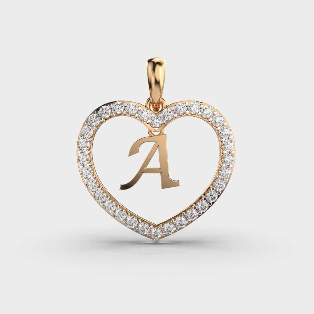 Aurora Heart 'A' Diamond Pendant (Without Chain)