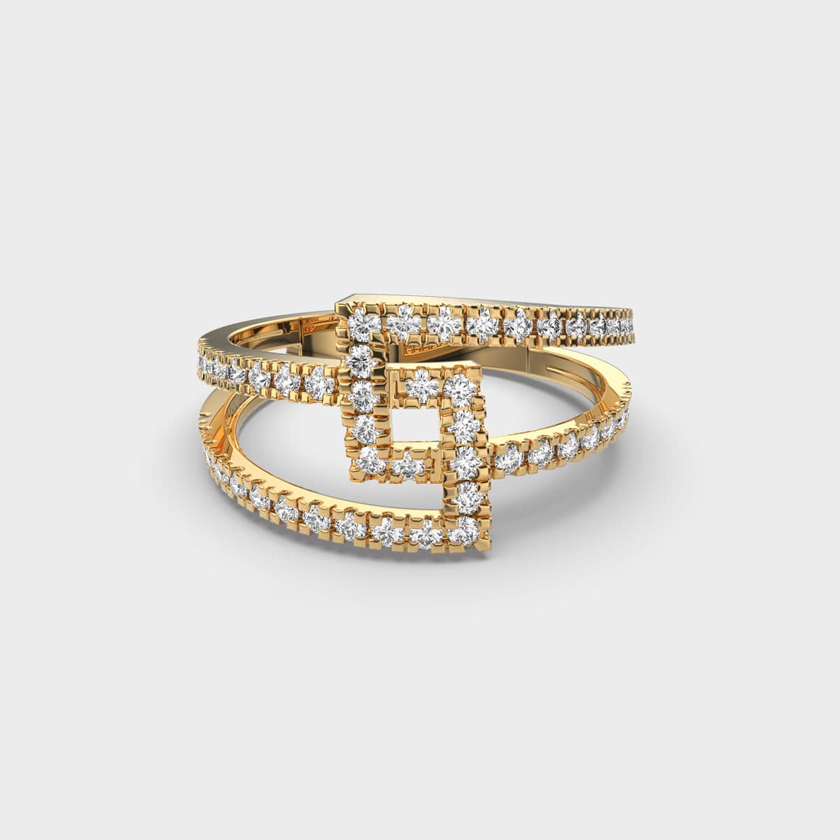 Merging Bands Statement Diamond Ring