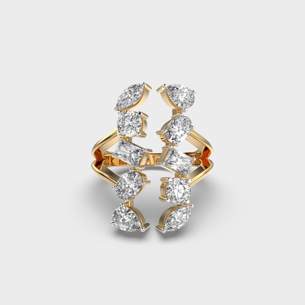 Enticing Shimmer Diamond Statement Ring