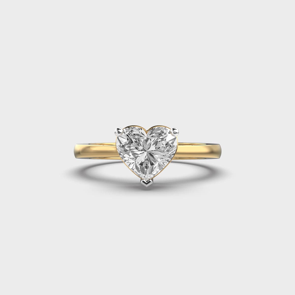 Love Me More Heart Solitaire Diamond Ring