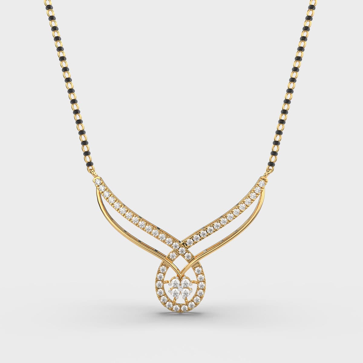 Flora in a Drop Mangalsutra Pendant (With Chain)