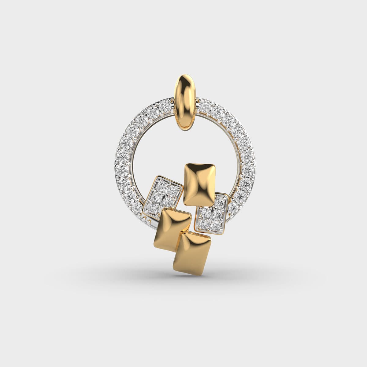Circle Rhombus Diamond Pendant (Without Chain)