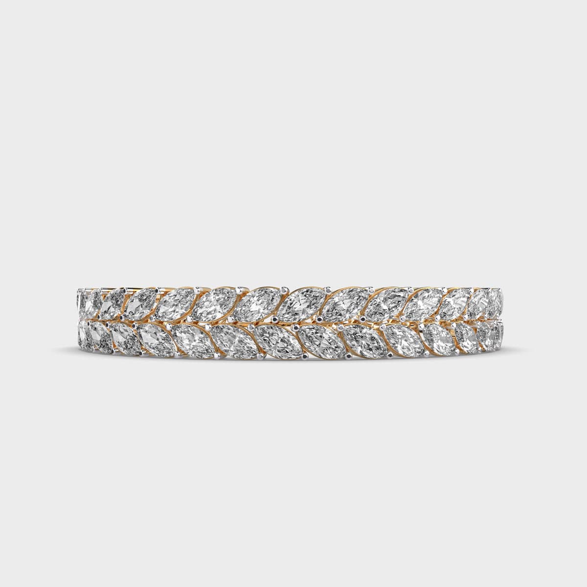 Fabulous Fern Marquise Diamond Clustered Bracelet
