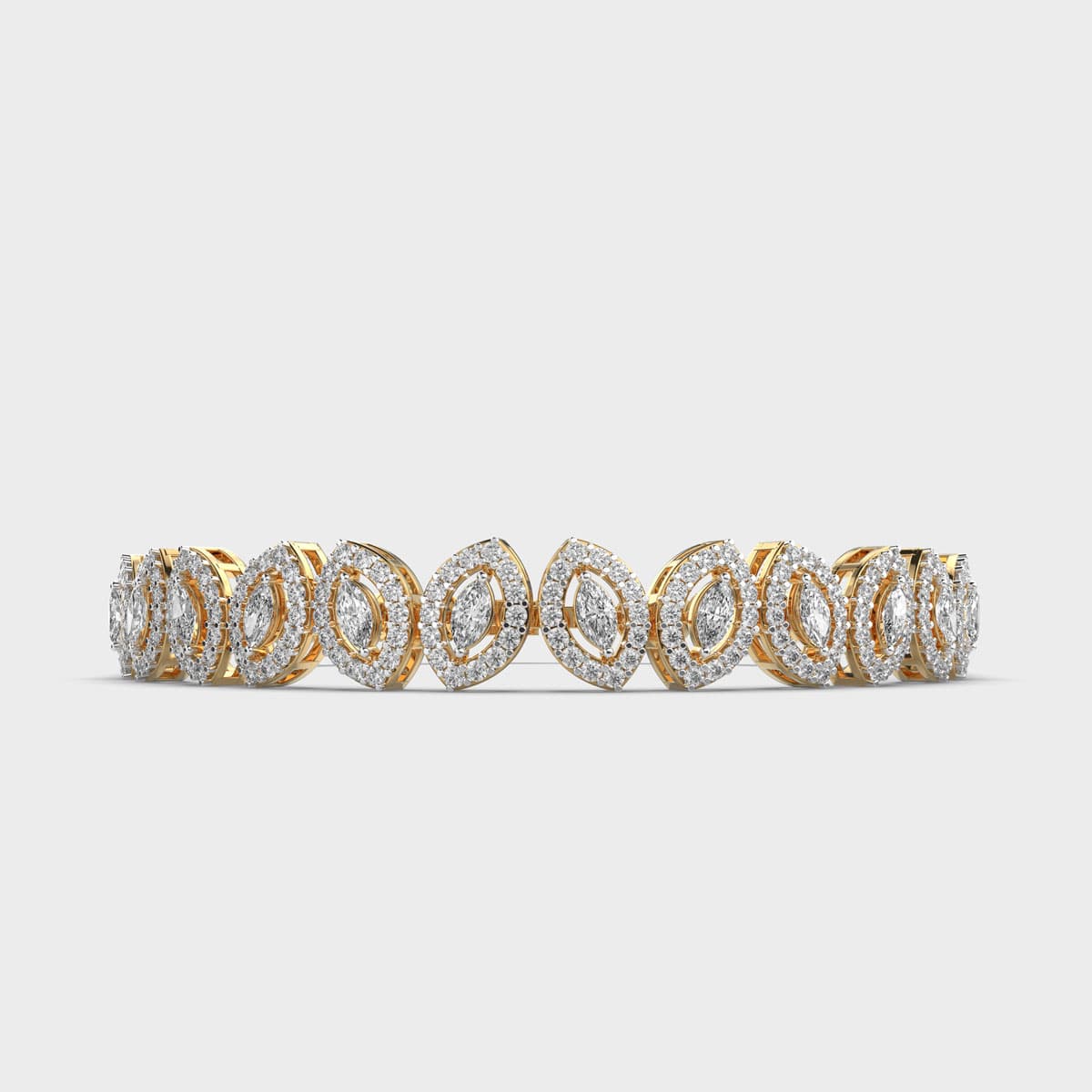 Calathea Round and Marquise Diamond Bracelet
