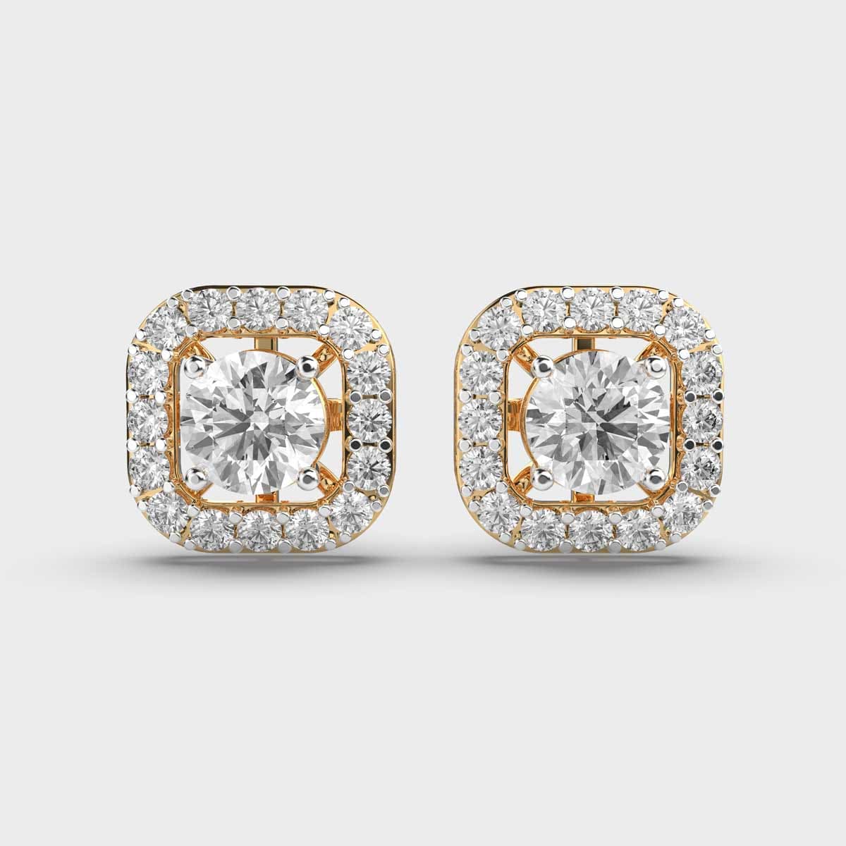 Solitaires in Cushion Diamond Stud Earrings