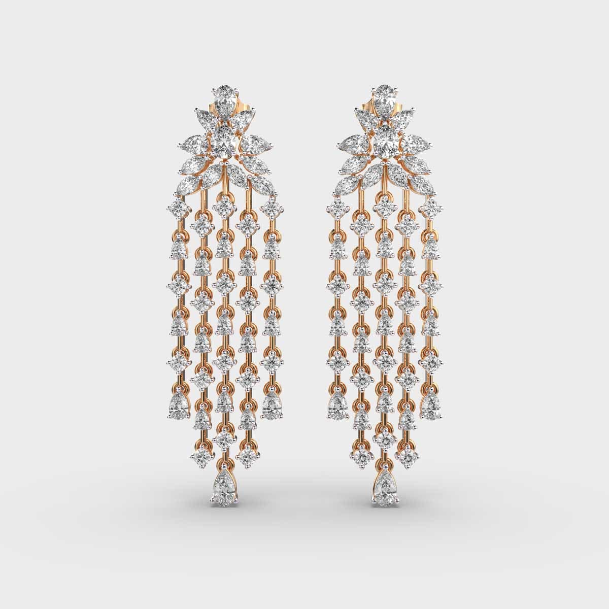 Shining Flower Vine Diamond Danglers