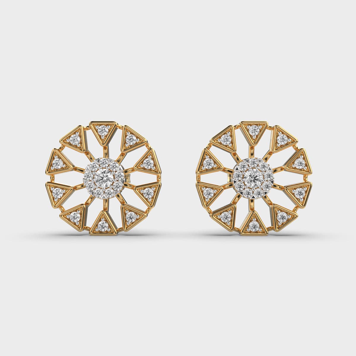 Graceful Daisy Diamond Encrusted Earstuds