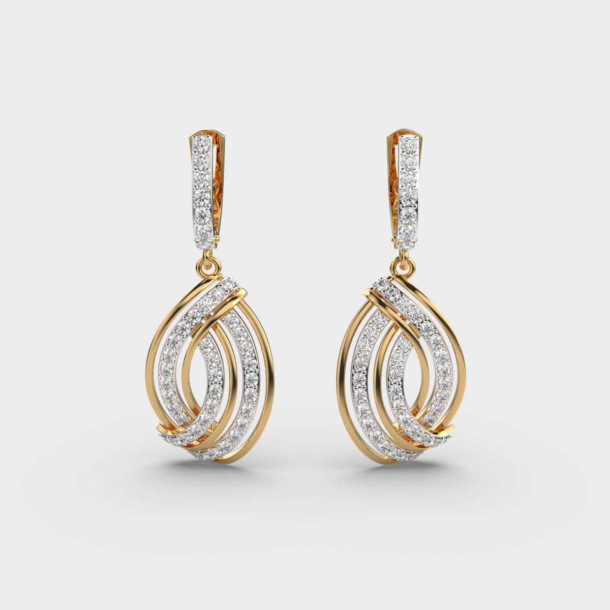 Caught In Twirl Diamond Earrings
