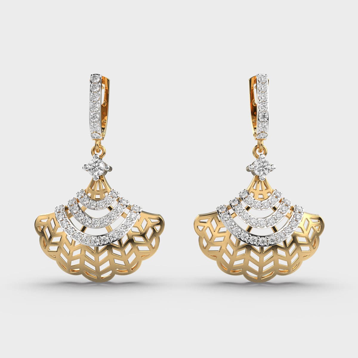 Sea Shell Charm Diamond Earrings