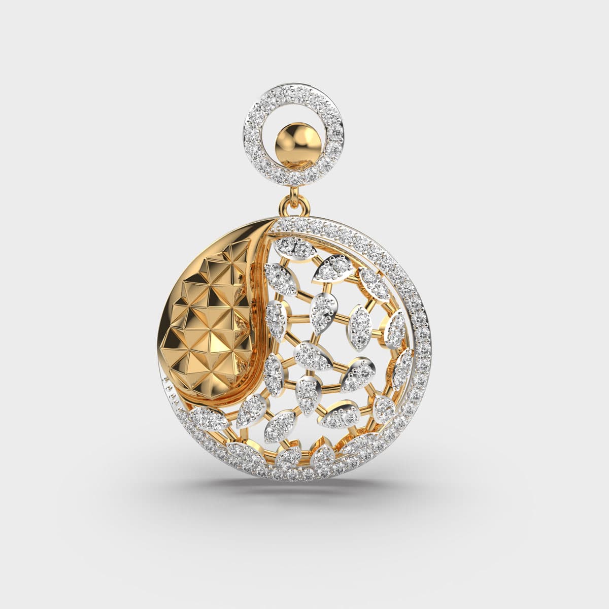 Golden Orb Globe Diamond Pendant (Without Chain)