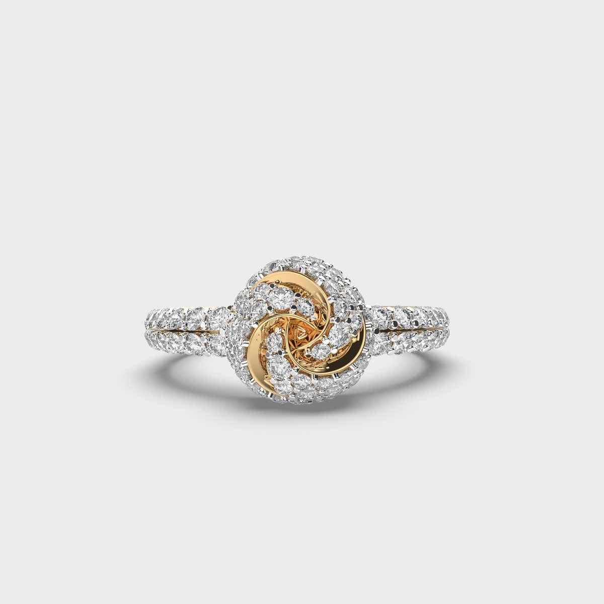 Whirling Beauty Clustered Diamond Ring