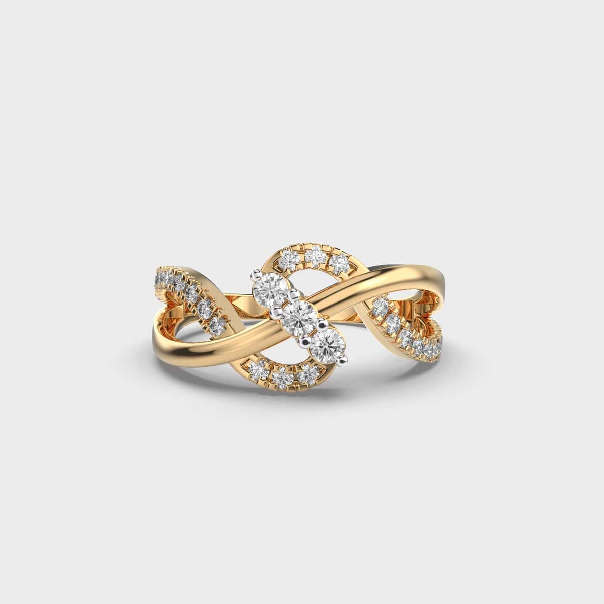 Sparkling Waves Diamond Encrusted Ring