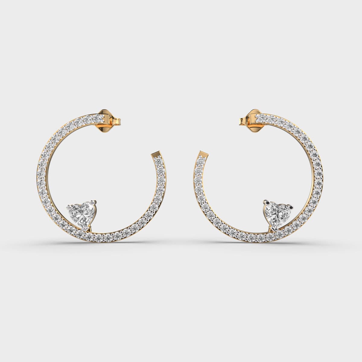 Valentine Hanging Hearts Diamond Earrings
