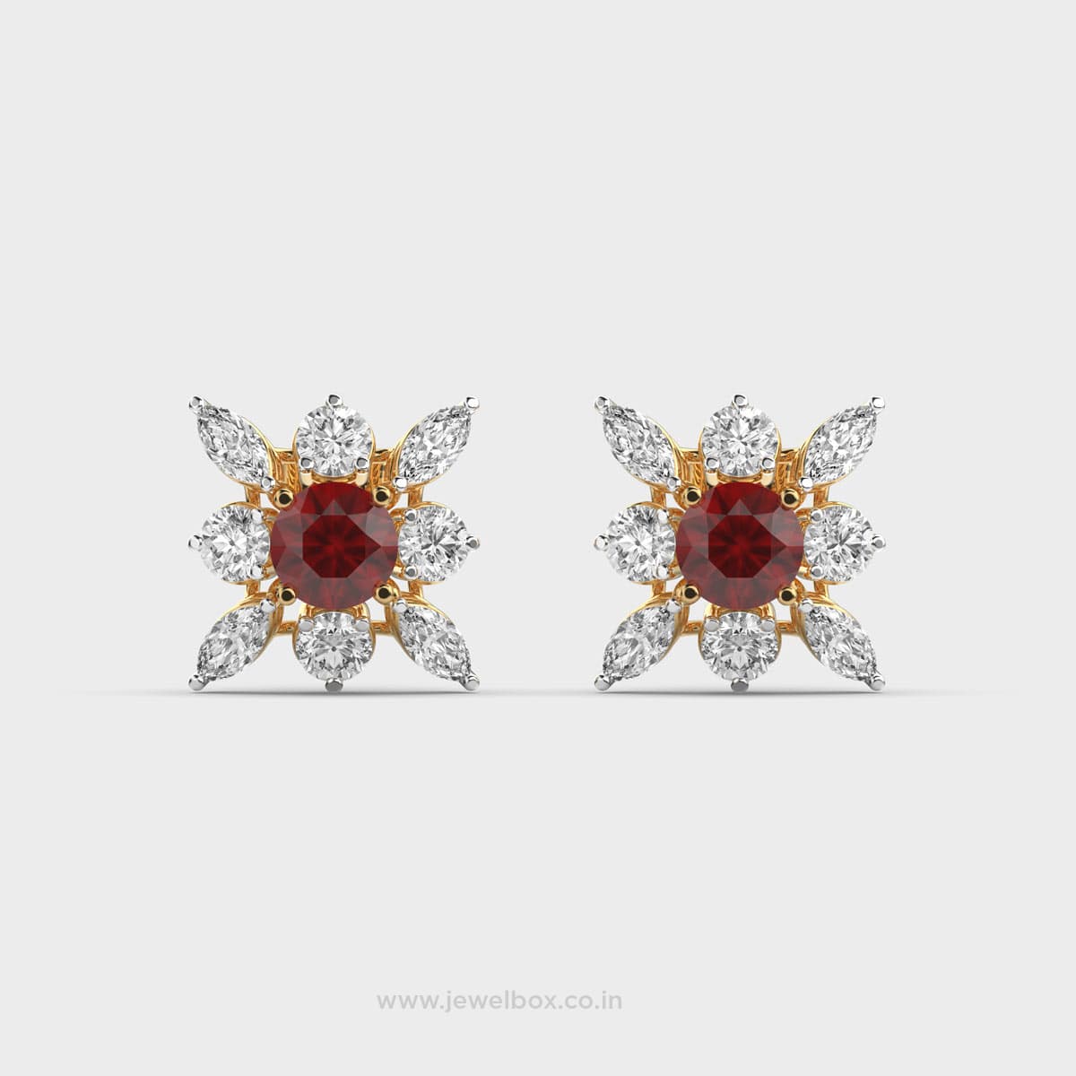 Flame Of Fire Diamond Ear Studs