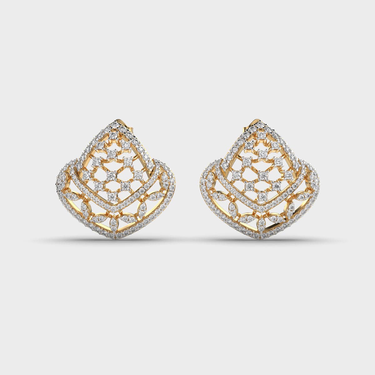 Regal Brilliance Filigree Diamond Earrings