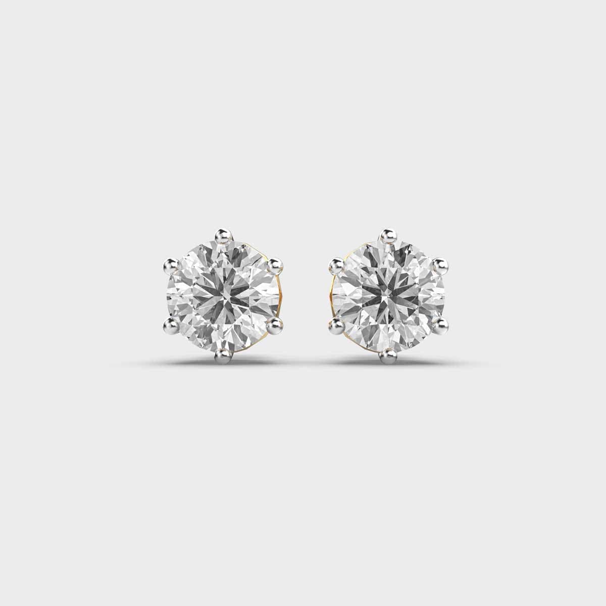 Classic Elegance Round Diamond Solitaire Studs