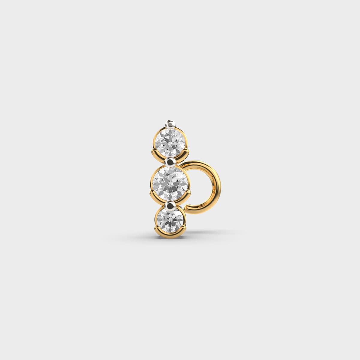 Sassy Troubling Three Diamond Nosepin