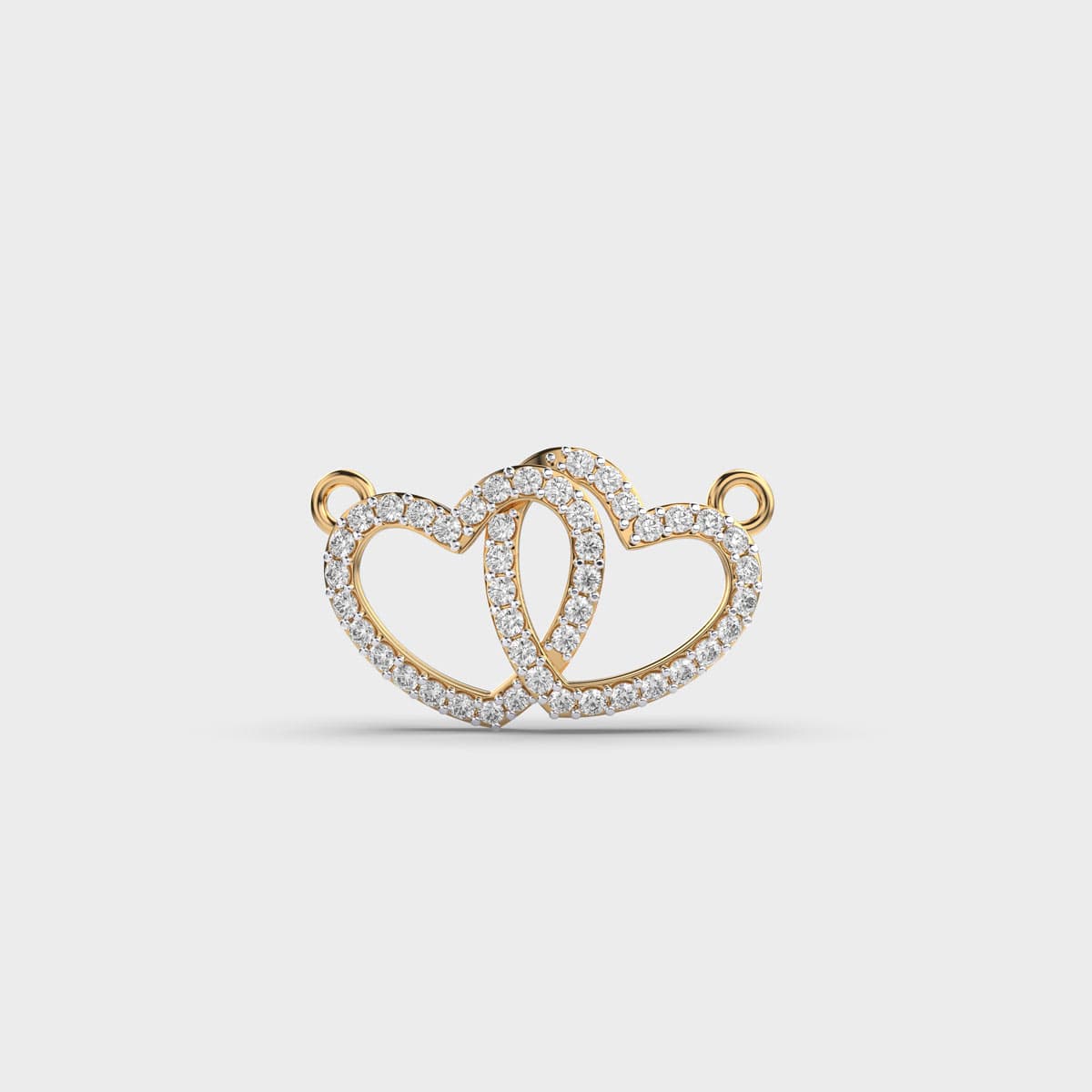 Interlinked Heart Diamond Pendant Without Chain