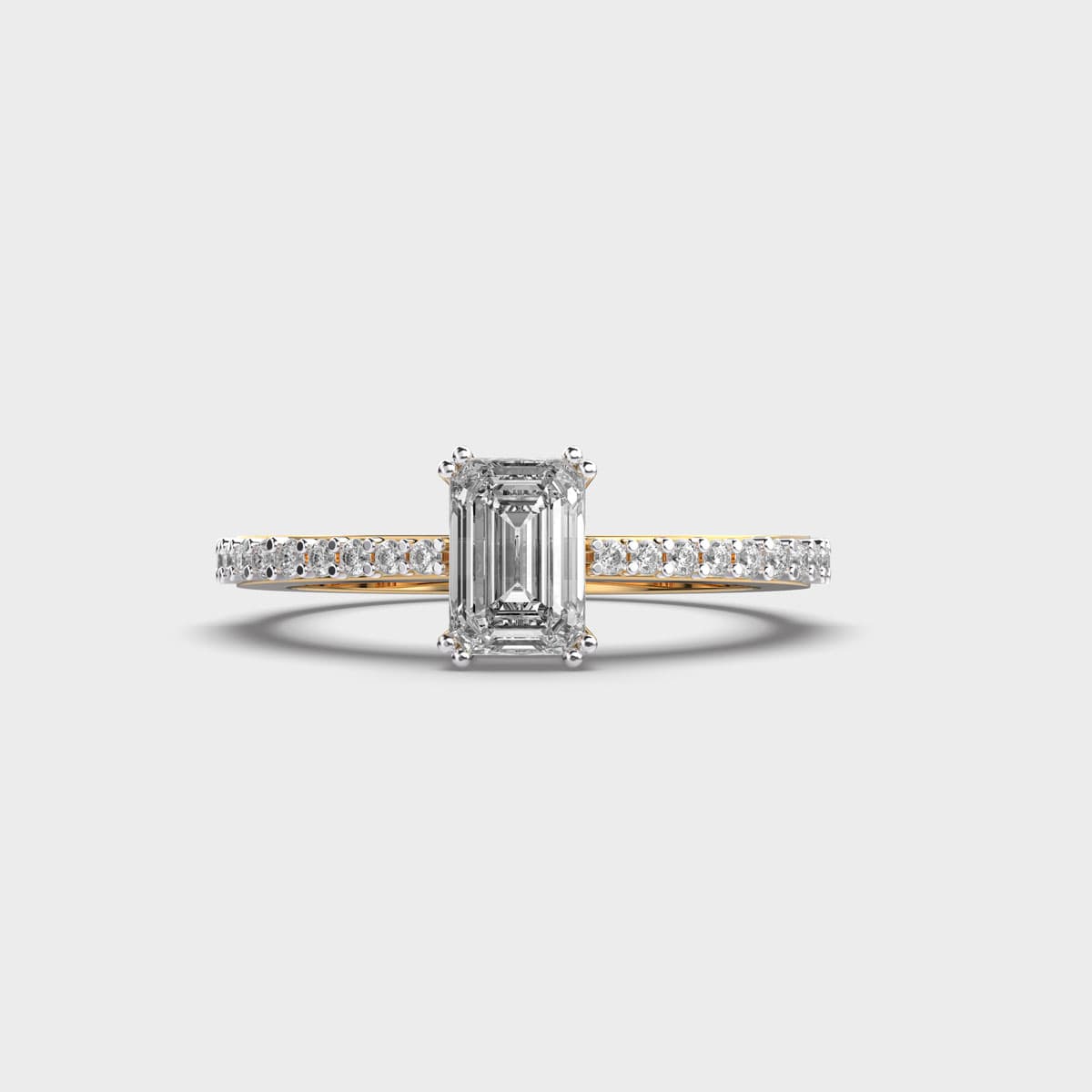 Emerald Diamond Pave Band Ring for Everyday