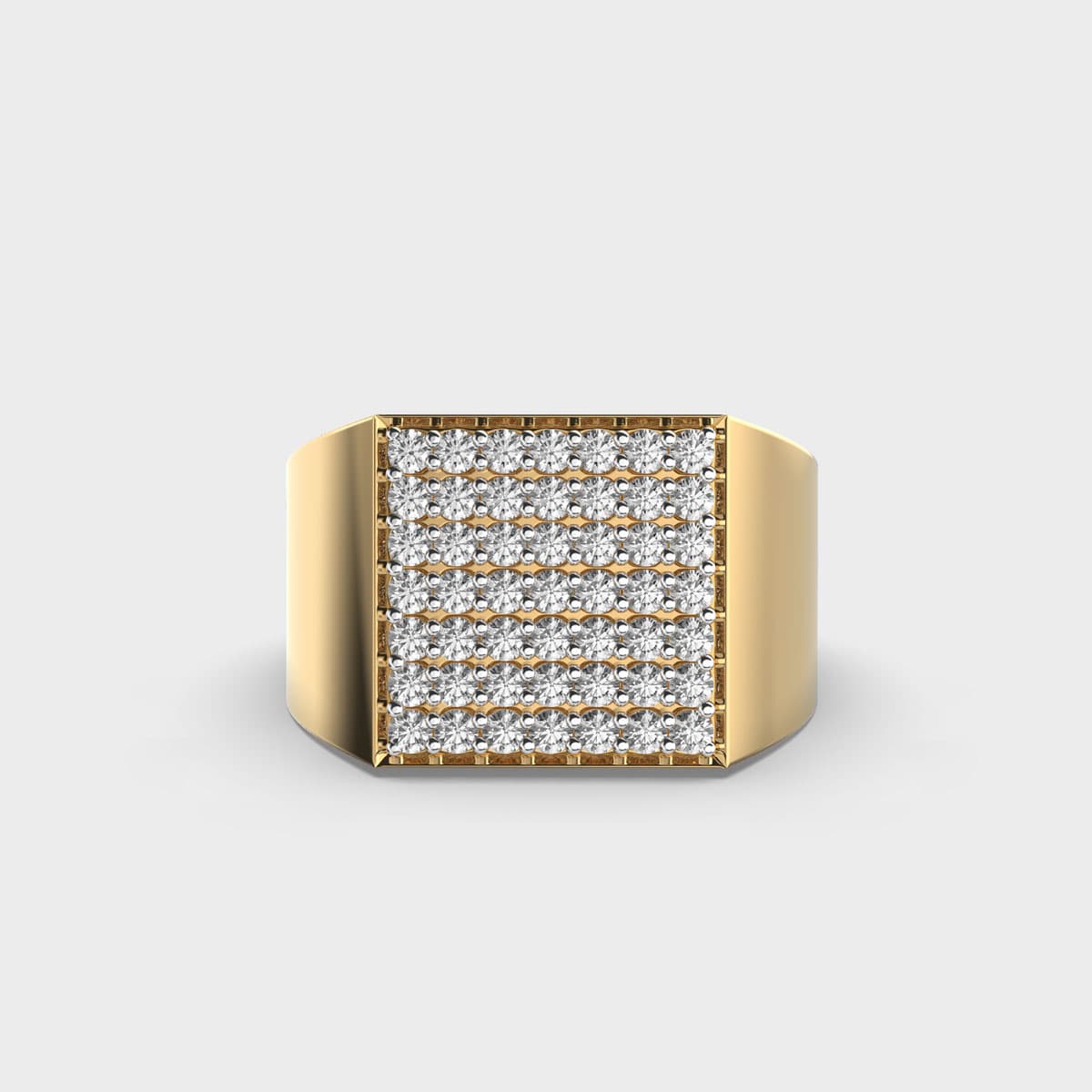 Bold Diamond Illusion Chunky Mens Ring
