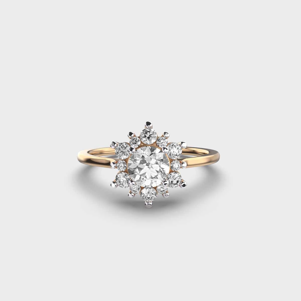 Lovers Sunflower Diamond Ring